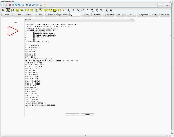 Spice model in a graphic component of TINA